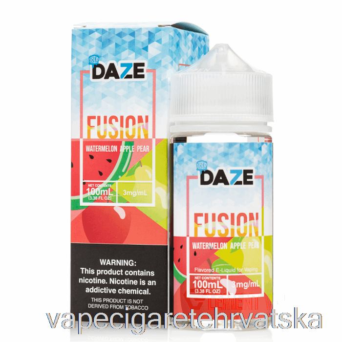 Vape Cigarete Ledena Lubenica Jabuka Kruška - 7 Daze Fusion - 100 Ml 6 Mg